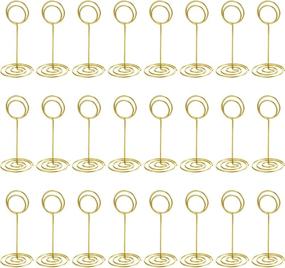 img 4 attached to 📸 TecUnite 24 Pack Gold Table Number Holders for Wedding, Table Name Card Holder Clips for Pictures, Memo Notes, and Photos