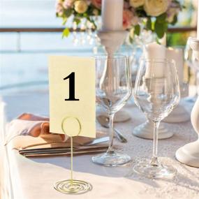 img 2 attached to 📸 TecUnite 24 Pack Gold Table Number Holders for Wedding, Table Name Card Holder Clips for Pictures, Memo Notes, and Photos