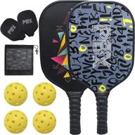 ⚽ pbx premium graphite pickleball paddles set of 2 with 4 pickleball balls and protection case - indoor/outdoor pickleball rackets logo