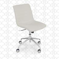 adelaide home office task chair: armless, adjustable height desk accent, fabric upholstered seat & back, chrome-finished stainless-steel base in ivory white by elle decor logo