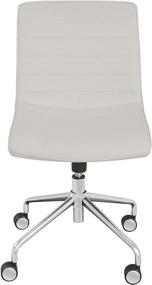 img 1 attached to Adelaide Home Office Task Chair: Armless, Adjustable Height Desk Accent, Fabric Upholstered Seat & Back, Chrome-Finished Stainless-Steel Base in Ivory White by Elle Decor