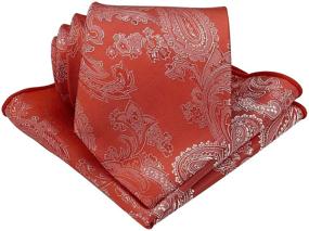 img 1 attached to Mens Silk Paisley Tie Set Men's Accessories and Ties, Cummerbunds & Pocket Squares