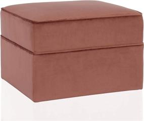 img 3 attached to ✨ Stylish Blush Velvet Ottomans with Hidden Casters: CosmoLiving by Cosmopolitan CosmoLiving Juliette Square Upholstered Ottomans