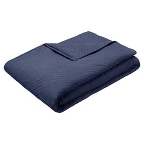 img 3 attached to 🛏️ Amazon Basics Navy Quilted Minky Weighted Blanket Cover 48"x72" - Twin Size