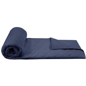 img 2 attached to 🛏️ Amazon Basics Navy Quilted Minky Weighted Blanket Cover 48"x72" - Twin Size