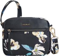 travelon addison anti-theft small crossbody bag review: midnight floral, one size - a chic travel essential logo