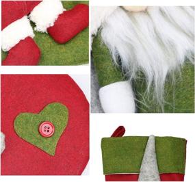 img 1 attached to 🎅 Premium Patimate Christmas Tomte Gnomes Stockings - 3 Type Swedish Santa Stockings for Festive Family Decor | 3 Pack, Red, Green, Gray