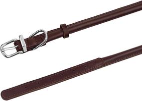 img 1 attached to 🐶 Premium Rolled Leather Dog Collar with Durable Metal Buckle - Stylish and Comfortable Pet Collars for Small Medium Large Dogs - Available in Black and Brown