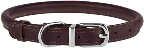 img 3 attached to 🐶 Premium Rolled Leather Dog Collar with Durable Metal Buckle - Stylish and Comfortable Pet Collars for Small Medium Large Dogs - Available in Black and Brown