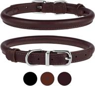 🐶 premium rolled leather dog collar with durable metal buckle - stylish and comfortable pet collars for small medium large dogs - available in black and brown logo