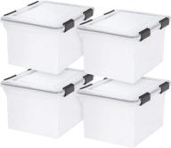 📦 iris usa 32 quart weathertight plastic storage bin tote organizing container - durable lid, secure latching buckles - 4 pack logo