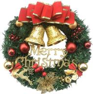 🎄 fanme 13 inch christmas wreath: festive merry christmas front door decor with artificial pine garland for party décor logo