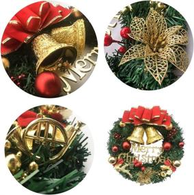 img 2 attached to 🎄 Fanme 13 Inch Christmas Wreath: Festive Merry Christmas Front Door Decor with Artificial Pine Garland for Party Décor