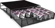 ☕ coffee pod holder for countertop, coffee station, coffee bar organization - storage drawer organizer for coffee pod storage - holds up to 36 cups, mesh collection, black logo