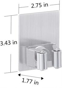 img 3 attached to 🧹 Fairy 2-Pack Stainless Steel Mop Broom Rack | Non-Perforated Self-Adhesive Hook Wall-Mounted Mop Rack | Heavy-Duty, Waterproof, and Non-Slip | Ideal for Bathroom, Kitchen, Garage