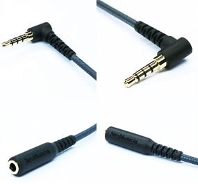 img 1 attached to 🔌 KetDirect 100cm Right Angle 4 Pole 3.5mm Male to Female Stereo Audio Extension Cable - Tangle-Free Braided Wire