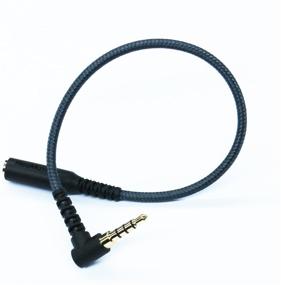 img 2 attached to 🔌 KetDirect 100cm Right Angle 4 Pole 3.5mm Male to Female Stereo Audio Extension Cable - Tangle-Free Braided Wire