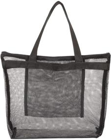 img 3 attached to 🛀 Portable Mesh Shower Caddy: Quick Dry Tote Bag with Zipper and Inner Pocket - Ideal for College Dorms, Gym, Swimming, Beach, Travel (Black)