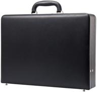 🔍 optimized search: unisex hardshell briefcases with combination locks - black bonded leather slim laptop cases logo