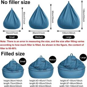 img 1 attached to 🪑 Soft Polyester Inner Liners for Bean Bag Chairs – Easy Cleaning & Replacement Cover Case for Adult, Kids, Teens – No Filler, Zipper Closure – M, White, 31.5x35.5in/80x90cm