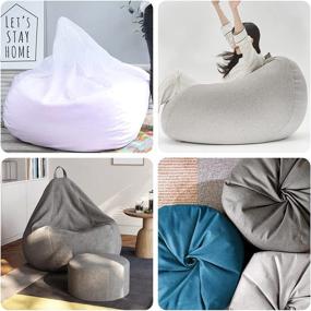 img 3 attached to 🪑 Soft Polyester Inner Liners for Bean Bag Chairs – Easy Cleaning & Replacement Cover Case for Adult, Kids, Teens – No Filler, Zipper Closure – M, White, 31.5x35.5in/80x90cm