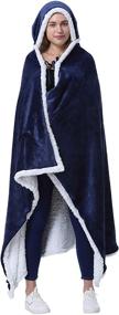 img 3 attached to 🧥 Catalonia Hooded Blanket Poncho: Premium Sherpa Fleece Wrap with Hand Pockets – The Perfect Comfy Wearable Blanket Cape for Children and Adults, Ideal Women's Gift