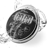 dretec waterproof shower timer - officially tested in japan, magnetic backing, silver black design, includes starter lithium battery logo