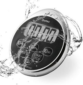 img 4 attached to dretec Waterproof Shower Timer - Officially Tested in Japan, Magnetic Backing, Silver Black Design, Includes Starter Lithium Battery