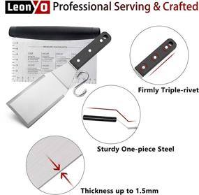 img 2 attached to 🔥 Leonyo Griddle Accessories Set of 21 with Carrying Bag - Heavy-Duty Metal Spatula for Flat Top Teppanyaki BBQ Gas Grilling - Triple-Riveted Grip - 8 Hooks Included - Dishwasher Safe - Ideal Man Gift