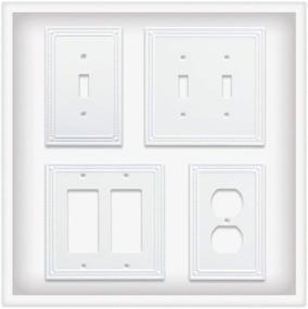 img 2 attached to 🔳 Franklin Brass Classic Beaded Double Decorator Wall Plate in White (W35065-PW-C)