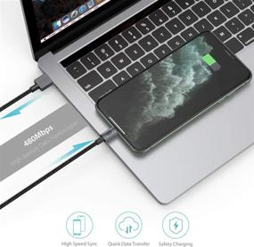 img 1 attached to 🔌 Syncwire Улучшенный кабель зарядки iPhone длиной 3 фута с оплеткой из нейлона [Apple MFI Certified] - Быстрая зарядка и синхронизация для iPhone 11, iPhone XS Max, iPhone XR, iPhone X, iPhone 8, iPhone 7, iPhone 6s Plus, SE 2020, iPad - Черный