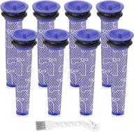 🔍 durable 8 pack hepa pre-filters for dyson v6 v7 v8 animal vacuum cleaner - replaceable washable filters with brush - part # 965661-01 логотип