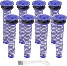 img 4 attached to 🔍 Durable 8 Pack HEPA Pre-filters for Dyson V6 V7 V8 Animal Vacuum Cleaner - Replaceable Washable Filters with Brush - Part # 965661-01