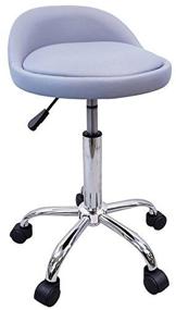 img 1 attached to 💺 DevLon NorthWest Salon Stool: Comfortable Saddle Hydraulic Spa Stool with Back Rest (LIGHT GRAY)