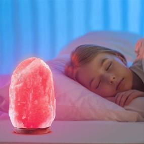 img 1 attached to 🌸 Naturally Shaped ASLUX Pink Salt Lamp with Growing Color - Himalayan Pink Salt Lamp, Sea Salt Lamp, Rock Salt Lamp