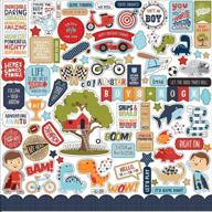 🏷️ echo park paper company all boy element sticker set - red, green, navy, blue, orange, kraft logo