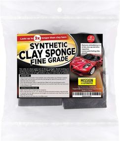 img 1 attached to 2 Pack Fine Grade Synthetic Clay Bar Sponge for Car Detailing - Large Size, 3x Longer Lasting Than Traditional Clay Blocks - Speed Through Clay Detailing like a Pro with the Perfect Alternative!