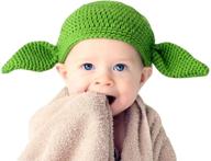 🧶 handmade green goblin baby yoda hat with ears - milk protein cotton yarn - multiple star wars inspired designs logo