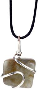 img 4 attached to 💎 AYANA Raw Labradorite Healing Crystal Pendant Necklace: A Powerful Real Crystal Jewelry for Overcoming Existential Crisis and Breaking Bad Habits | Handmade with Ethically Sourced Raw Natural Pure Gemstones