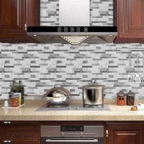 img 2 attached to 🔳 STICKGOO 10-Sheet Kitchen Backsplash Tiles, Peel and Stick, 12"x12", Thicker Design