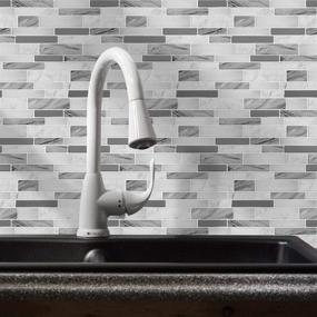 img 1 attached to 🔳 STICKGOO 10-Sheet Kitchen Backsplash Tiles, Peel and Stick, 12"x12", Thicker Design