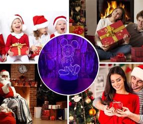 img 3 attached to 🔦 3D LED Acrylic Night Light with Remote & Smart Touch - Mickey Mouse Minnie Mice Mouse Toys - 16 Colors Changing Dimmable USB Powered Bedroom Decoration Table Lamp Sleep Light for Kids Boy & Girl Gifts