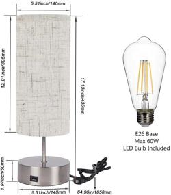 img 1 attached to Control Charging Dimmable Cylindrical Lampshade