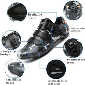 img 1 attached to Sleek SAK1TAMA Unisex Cycling Shoes - SPD Compatible Cleats for Peloton & Outdoor Riding