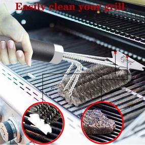 img 1 attached to 🔥 Egret Premium Quality Grill Brush and Scraper | Safe Wire Stainless Steel Barbecue Steam Cleaning Brush | Best BBQ Grill Cleaning Brush for All Gas and Charcoal Grilling Grates | Gift BBQ Accessories Scrubber