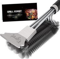 🔥 egret premium quality grill brush and scraper | safe wire stainless steel barbecue steam cleaning brush | best bbq grill cleaning brush for all gas and charcoal grilling grates | gift bbq accessories scrubber logo