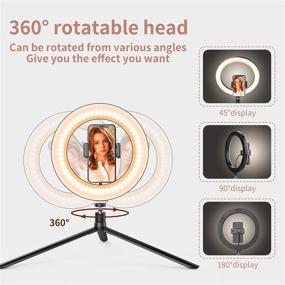 img 1 attached to 📸 Selfie Ring Light with Tripod Stand, Cell Phone Holder - 10 inch Dimmable LED Circle Light, 3 Light Modes & Brightness Levels for Photography, Makeup, Live Stream, YouTube, Vlogs, TikTok