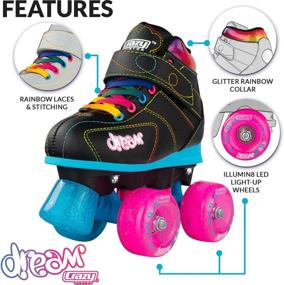 img 1 attached to 🌈 Crazy Skates Dream Roller Skates: Girls' LED Light-up Wheels for the Ultimate Skating Experience