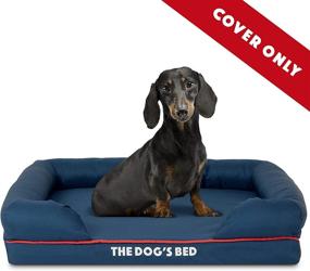 img 2 attached to Dog's Bed Replacement Outer Cover - Washable Oxford Fabric, Small (Blue with Red Piping)