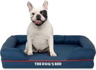 dog's bed replacement outer cover - washable oxford fabric, small (blue with red piping) logo